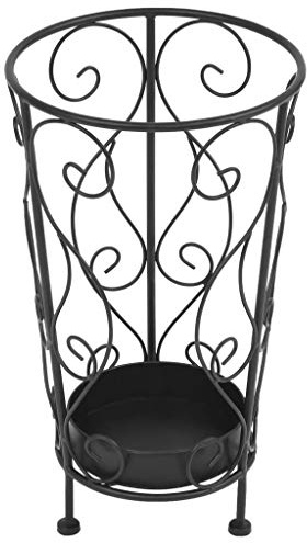 yorten Regenschirmständer Schirmständer Vintage-Stil Metall Regenschirmhalter Regenschirme Organizer Schwarz 26 x 46 cm für Regenschirme, Gehstöcke oder Wanderstöcke