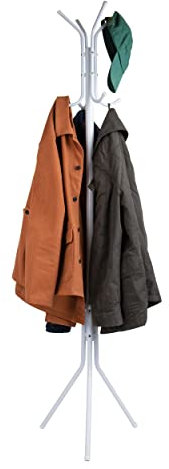 Mind Reader Alloy Collection, Coat Rack with 8 Hooks, Metal, 14.75 L x 16.5 W x 69 H, White