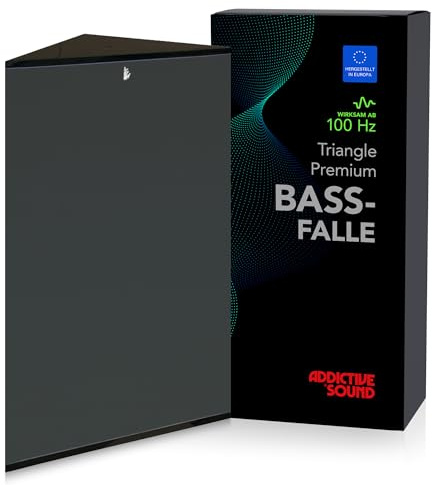 Addictive Sound Bassfalle Ecke Premium 100 cm Bass Trap, Anthrazit | Freistehend und stapelbar, hochdichte Akustikwolle, nicht brennbarer Kern A1, EU-produziert, 3 Jahre Garantie