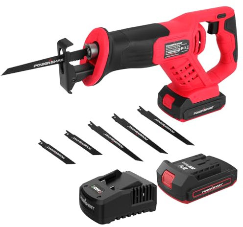 PowerSmart Sega alternativa a batteria, Sawzall a batteria a velocità variabile, Sega a sciabola sostitutiva, Zaws a batteria, Caricabatteria a 5 lame incluso