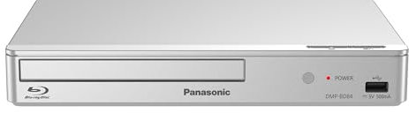 Panasonic DMP-BD84EG-S Lettore Blu-ray/DVD 2D Smart Network, applicazioni Internet, audio ad alta risoluzione, riproduzione da hard disk esterno, USB, Ethernet, design compatto, Argento