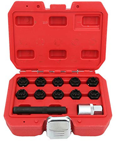 Greensen 12 Piezas Juego De Llaves De Tuercas De Bloqueo De Rueda para La Serie BMW, Kit De Extracción De Tornillo Antirrobo De Rueda De Automóvil Instalador Apto para Benz A/B/C/R/M Class
