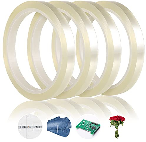 ueslwser 4 Rolls(10mm) 108 ft Heat Tape for Sublimation Thermal Tape | Insulation High Resistant Temperature Tape Transfer Heat Press Tape for Electronics Printing,Circuit Board,DIY on Cup,Fabric