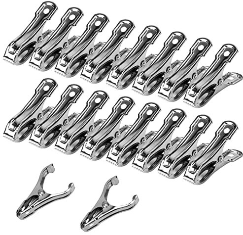 LOPOTIN 20STK Gewächshaus Klammern Gewächshausklemmen Sturmfest Edelstahl Klammern Spangen Gewächshaus Zubehör für Glashaus Gewächshausfolien Rohrschellen Pflanzenklammern Treibhaus Clip