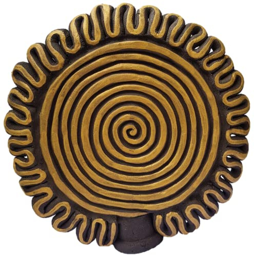 Keramik Sonnenscheibe Spirale Gold/schwarz