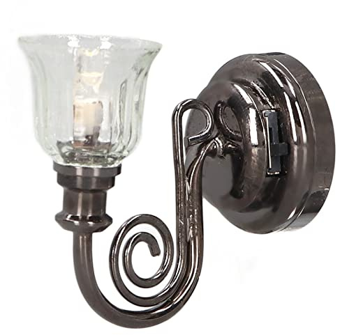 Alomejor 1:12 Puppenhaus-Wandleuchte Vintage-Look Metall-Miniatur warm LED-Beleuchtung - Stylish Design f¨¹r Sammler und Dekoration