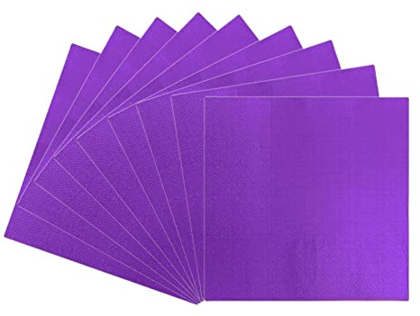 Einweg-Servietten, 33 cm, 20 Stück, 2-lagig, einfarbig, Party-Papierservietten, Lila, Getränke-Servietten, Servietten, Abendessen, Cocktail-Servietten, Bar-Servietten für Caddy, Geburtstagsfeiern