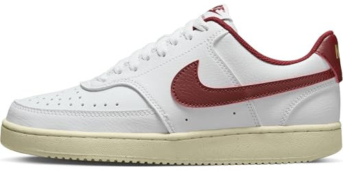 Nike Damenschuhe Court Vision Low Next Nature Damenschuhe, White/Team Red-Muslin-MTLC Gold Star, DH3158-106, 40.5 EU (W 9 US)