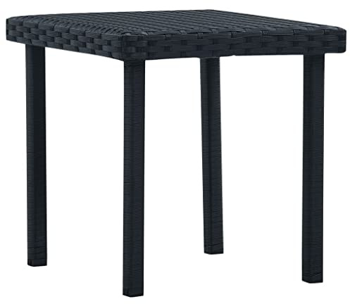 FIRBNUS 40x40x40 cm Terrassen Teetisch Couchtisch Balkontisch Garten Teetisch Terrassentisch Gartentisch Kaffeetisch Esstisch Schwarz Beistelltisch Wasserbeständiges Poly Rattan