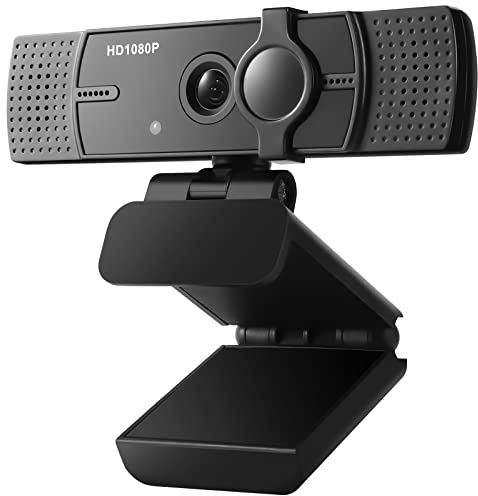 Webcam avec microphone, couverture de confidentialité sans distorsion, 1080p, caméra USB, prise, microphone, webcam Full Ultra HD, caméra vidéo, appels, conférences, streaming