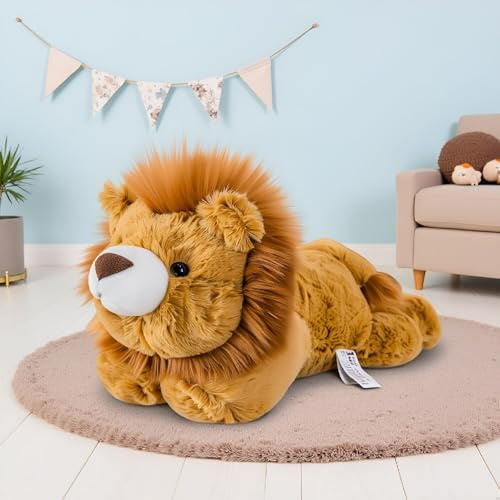 Gisqis Groß Löwe Kuscheltier Niedliches Löwe Plüschtier 50CM Gelb | Süß kuscheltier löwe, realistic weich stofftier,kuschelweiches für kinder geburtstage und besondere anlässe, inneneinrichtung
