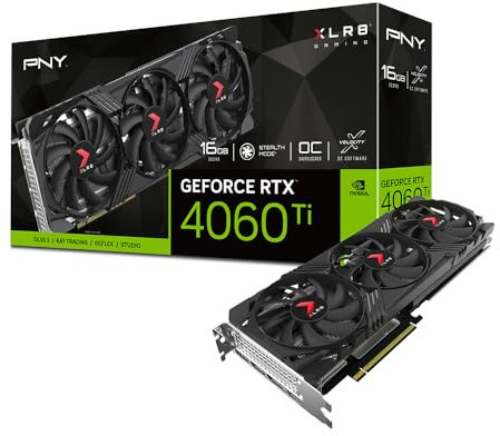 PNY Scheda Grafica GeForce RTX™ 4060 Ti 16GB XLR8 Gaming VERTO Overclocked Triple Fan DLSS 3