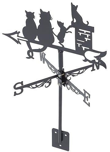 Yardenfun Girouette Acier Décorative avec Chat Indicateur De Direction Vent pour Jardin Et Terrasse Décoration Extérieure avec Détails Réalistes