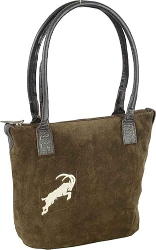Trachten Ledertasche Schultertashe, Umhängetasche, 5 Farben (Braun)