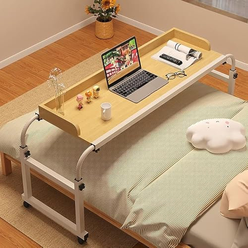 Überbetttisch mit Rollen,Kingsize-Betttisch,Queensize-Betttisch,Überbett-Laptoptisch mit Rollen (Farbe:Antike Eiche)
