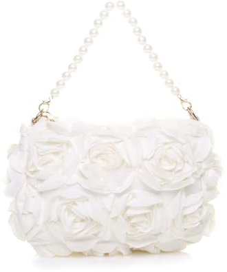 AJVANI Flower rose ruffle wedding evening clutch bag