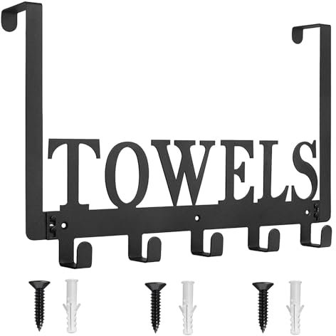 Gudalea Percha para Colgar Sobre la Puerta, Gancho Negro para Colgar Sobre la Puerta, Ganchos Resistentes para Colgar Abrigos, Toallas, Ropa, para Dormitorio, Baño, Sala de Estar
