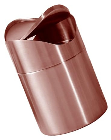 IMIKEYA Poubelle à Rabat Mini en Acier Inoxydable pour Bureau | Finition Élégante, Format Compact Gain de Place, Usage Voiture et Chambre