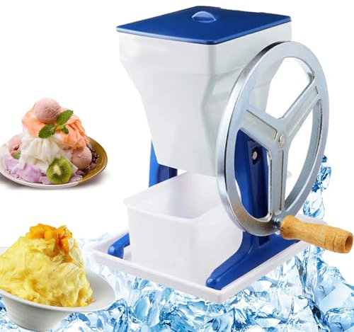 Broyeur à Glace Manuel Commercial, broyeur à Glace Portable avec Lame en Acier Inoxydable, glaçons Uniformes, sans Bruit, Particules claires, pour fêtes, Bar, Maison, Glace pilée, Bar granulaire C