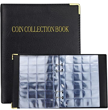 20 páginas, 480 fundas, colección de monedas, paño de limpieza, plata de cuero, álbum de digitismo, colección de monedas de Penny, con cubierta