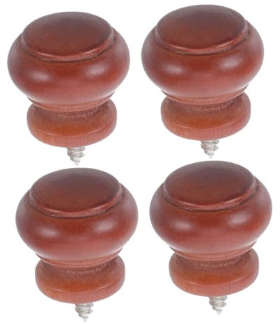 Housoutil 4pezzi Maniglie in Legno Per Rotonde Singolo Viti Incluse Impugnature Decorative Per Mobili Da Camera e Cucina