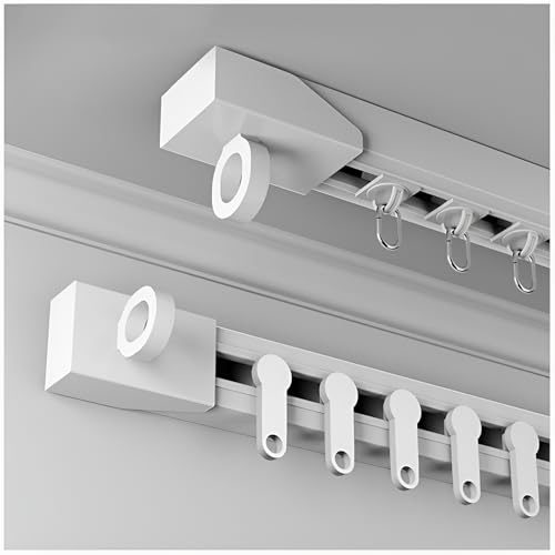 Rail De Rideau Auto-adhésif pour Montage Au Plafond Ou Au Mur - Rail Rideaux Adhésif pour Rideaux, Séparateur De Pièce, Rideau De Camping-Car, Rideau De Douche(90cm)