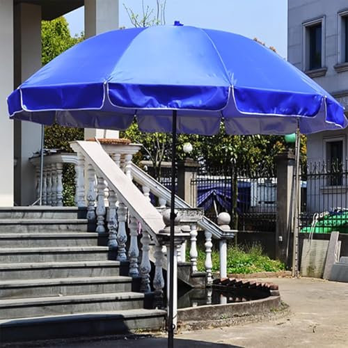 Grandi ombrelloni Pieghevoli for Esterni, ombrelloni Portatili da Spiaggia Impermeabili, ombrelloni Rotondi da Mercato for Patio, ombrellone Regolabile in Altezza, for Cortili, Piscina(Blue,300cm)
