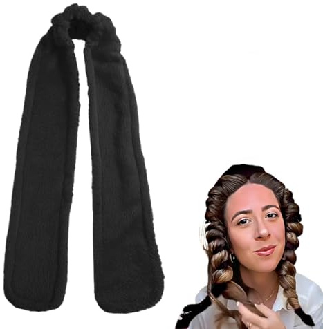 NHQZ 1 Pezzo Bigodino lungo per boccoli, Bigodini grandi per volume, Heatless hair curler, Bigodini per boccoli, Nero