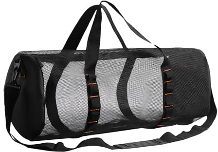 Faltbare Tauchtasche, Netz-Reisetasche für Tauchausrüstung, wasserdichte Tragetasche für Schnorchelausrüstung, leichte Reisetasche faltbar für Tauchen, Schnorcheln und Strandaktivitäten (58x27x27 cm)