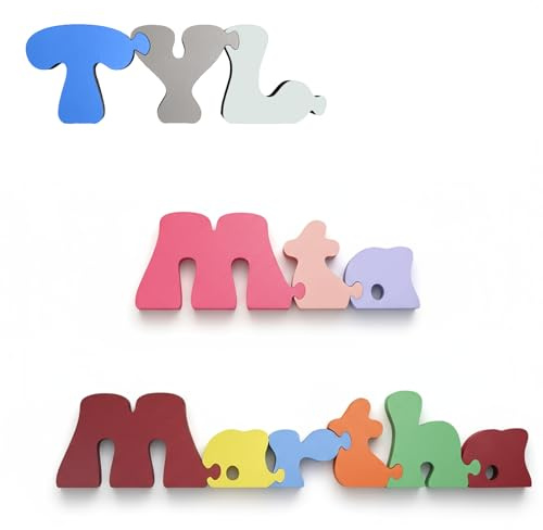 SUNUCO Personalised Wooden Name Sign, Custom Letter Block Decor for Nursery Room, Personalized Newborn Keepsake, Shelf Display Ornament (Not a Play Item)