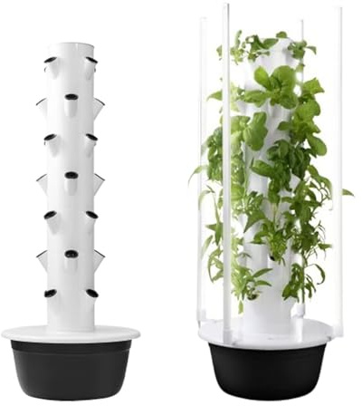 Système de culture hydroponique d'intérieur avec lampes de culture LED – Tour aéroponique verticale pour légumes verts, melons et fraises