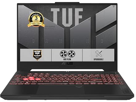ASUS TUF Gaming A15-TUF507NV-LP220W 15.6 Pouces FHD 144Hz PC Portable (AMD Ryzen 5 7535HS 4.55 GHz, 16Go DDR5, 1To SSD, NVIDIA GeForce RTX 4060 TGP 140W, Windows 11 Home) – Clavier AZERTY