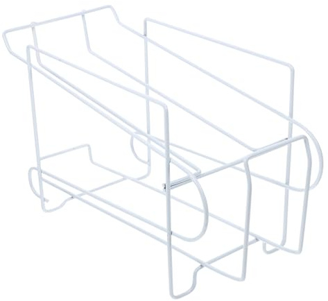 GARVALON Iron Kitchen Beer Shelf and Soda Can Holder White Portable Beer Storage Rack Organizer for Home and Fridge