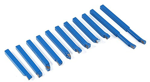 11Pcs 8x8mm Carbide Tipped Lathe Tools Set, Turning Tool for Metalworking, High Hardness Grooving Cutter with Stainless Steel Handle, Durable Machine Tool Parts for General and AUT