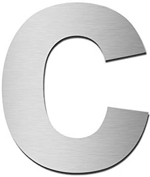 MOCAVI HS10 numéro de rue en acier inoxydable adhésif, hauteur: 5,5-7,5 cm, signalétique numéro de maison design, numéro de porte moderne en inox, Hausnummer:Buchstabe c