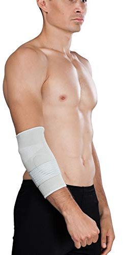 LOREY Ellenbogenbandage, Epibandage aus latexfreiem 3D-Gestrick (mit zwei Gelkissen) (XXXL)