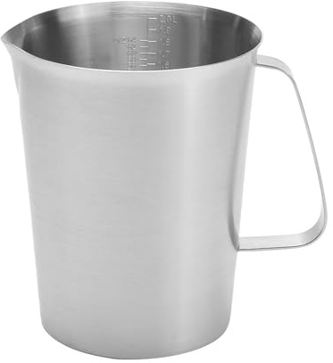 Othmro Vaso Medidor de Acero Inoxidable 304, Medidor Cocina, Capacidad 2000ml, Tazas de Medir para Hornear, Vasos Medidores de Acero Inoxidable con Csas para Cocina, Laboratorio y Clínica