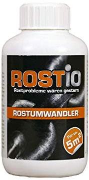 Rostio SET Epoxy Grundierung Rostschutzgrundierung Weissgrau Rostumwandler 250 ml mit Pinsel Rostumwandler Spray 400ml Spraydose