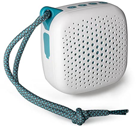 Boompods Rhythm Selfie Bluetooth Lautsprecher - Party Musikbox mit Lichtshow und Selfie-Taste, IPX7 Wasserdichter Outdoor Lautsprecher, 5 Std Spielzeit, Mini Soundbox für Garten, Dusche & Reisen