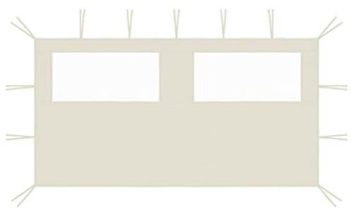 INLIFE Pavillon-Seitenwand mit Fenstern 4x2 m Creme-0421