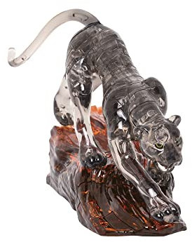 HCM Kinzel Crystal Puzzle | 3D Panther Schwarz | Transparentes Design | 39 Teile | Bausatz für Kinder und Erwachsene