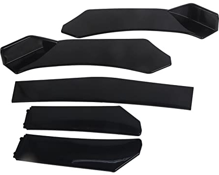 Aramox Kit de Carrosserie Pare-chocs Avant Universel, 5 Pièces, Séparateur de Lèvre Becquet Diffuseur, Matériau ABS, avec 16 Vis