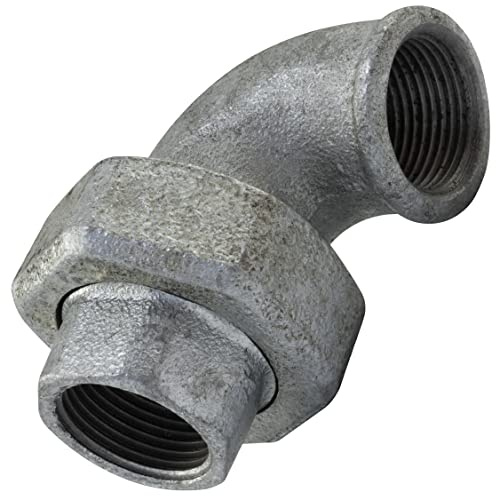 AERZETIX - C65065 - Codo unión en hierro fundido 3/4'' hembra-hembra - racor de tubo con junta/rosca para atornillar - acabado galvanizado - fontanería calefacción instalación de agua alimentación