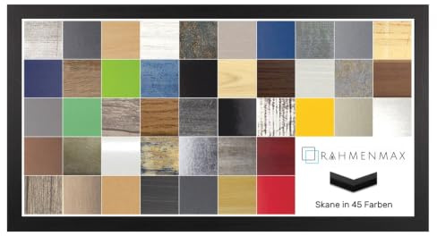 MDF Rahmen Skane für Bild 38x98cm Schwarz Gemasert mit Acrylglas