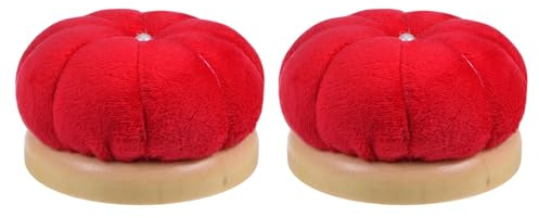 QUARKZMAN 2 Stück Holzbasis Nadelkissen im japanischen Stil Rot | Rundes Nadelkissen Nadelhalter, Für Nähen Quilten Handarbeiten DIY-Basteln, im japanischen Stil
