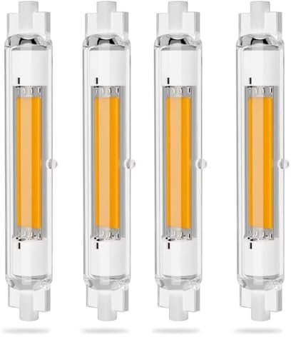 R7S LED 118mm 30W Dimmbar Glühbirne, 30W R7S LED Lampen Ersatz für 200W 300W Halogen Leuchtmittel, R7S LED COB Lampen Warmweiß 3000K 3000LM, Kein Flackern, 360°Abstrahlwinkel, 220-240V, 4 Stück