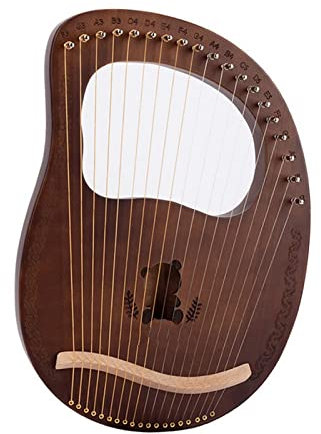 Hölzerne Mahagoni-Leier, 19 Saiten, Harfe, Musikinstrument mit Stimmwerkzeug, Geschenke, Lyra? Harfe für Anfänger