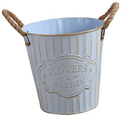 Toddmomy Blumentopf Aus Eisen Mit Seildesign Retro-blumeneimer Für Zuhause Oder Schreibtisch Kreativ Und