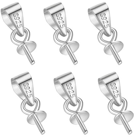 Sterling Silber 925 Anhängeröse, 6 Stück ALEXCRAFT Kettenverschluss Sterling Silber 925 Anhängerschlaufe Collierschlaufen Anhänge Ösen Kettenanhänger Clips Ösen Halsketten Anhänge Schmuckverschluss