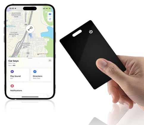 EMEBAY Plånbokssökare, Bluetooth-spårare Nyckelsökare och Sökbricka för Nycklar, Plånbok, Väskor Detektorer Fungerar med Appen Hitta (endast iOS) 1,8 mm Global Täckning